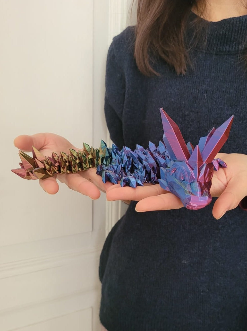 Baby Crystal Dragon 3D Druck große 30cm Fidget Figur