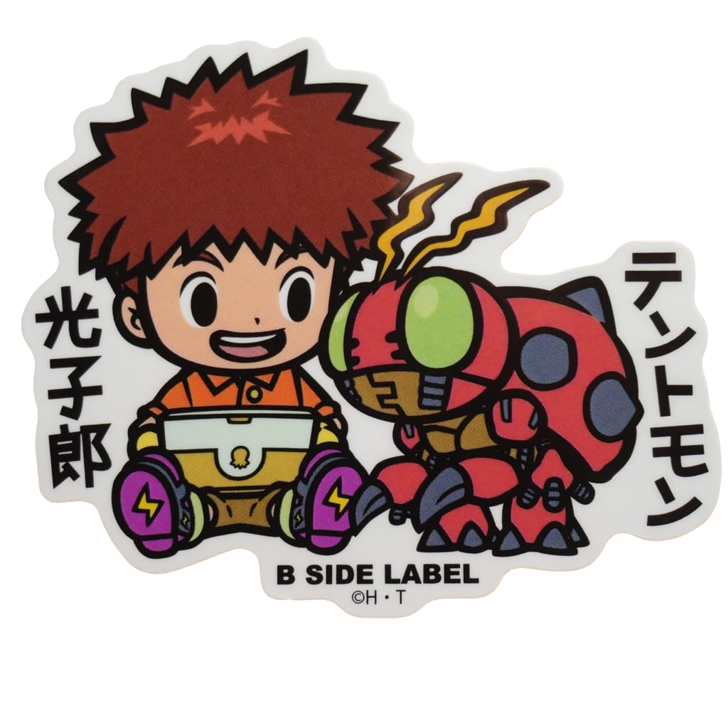 Digimon Izzy & Tentomon B-Side Label Sticker