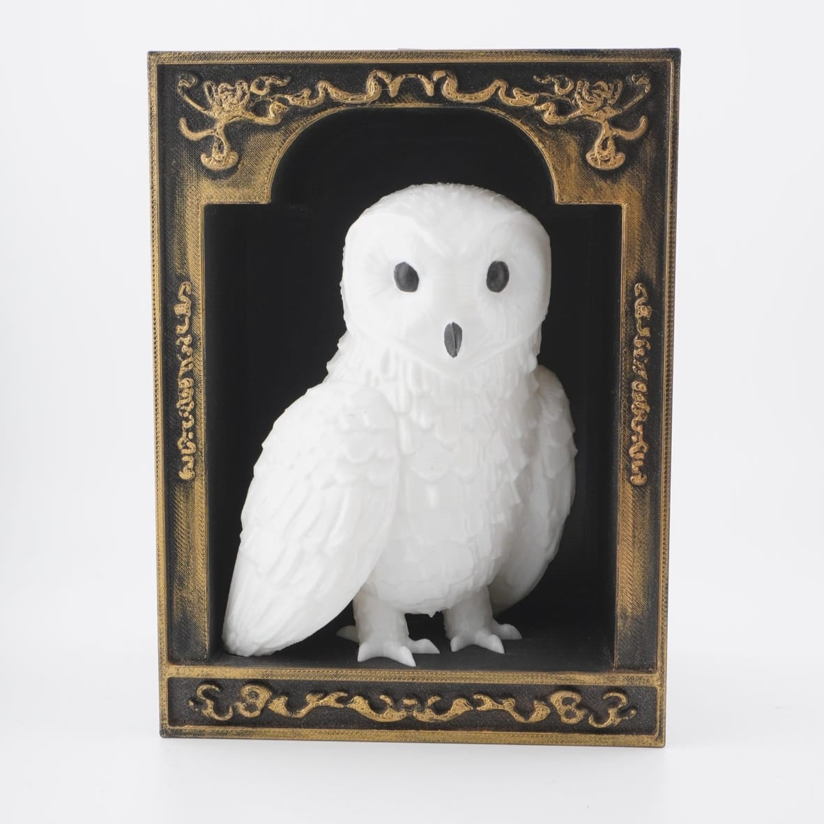 White Owl Book Nook 3D Druck Bücherstütze Deko 16cm Figur