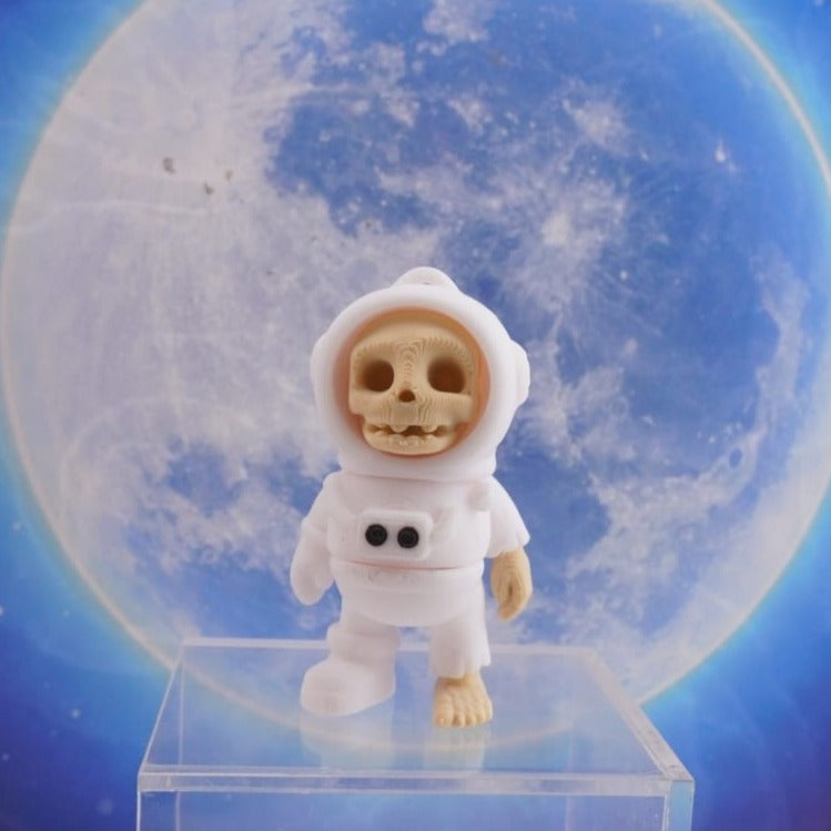 Tiny Astronaut Skeleton 3D Druck Wackel Figur 6cm Anhänger