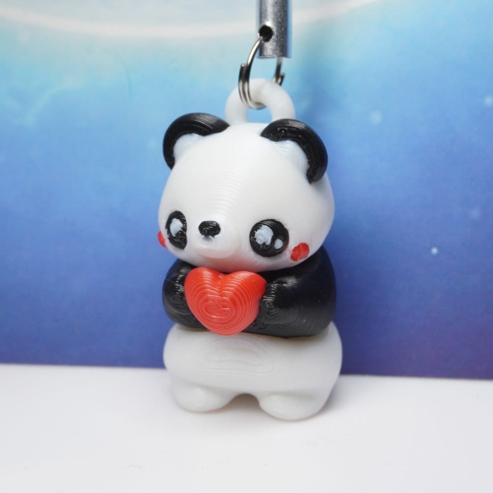Panda mit Herz 3cm 3D Druck Fidget Figur Anhänger