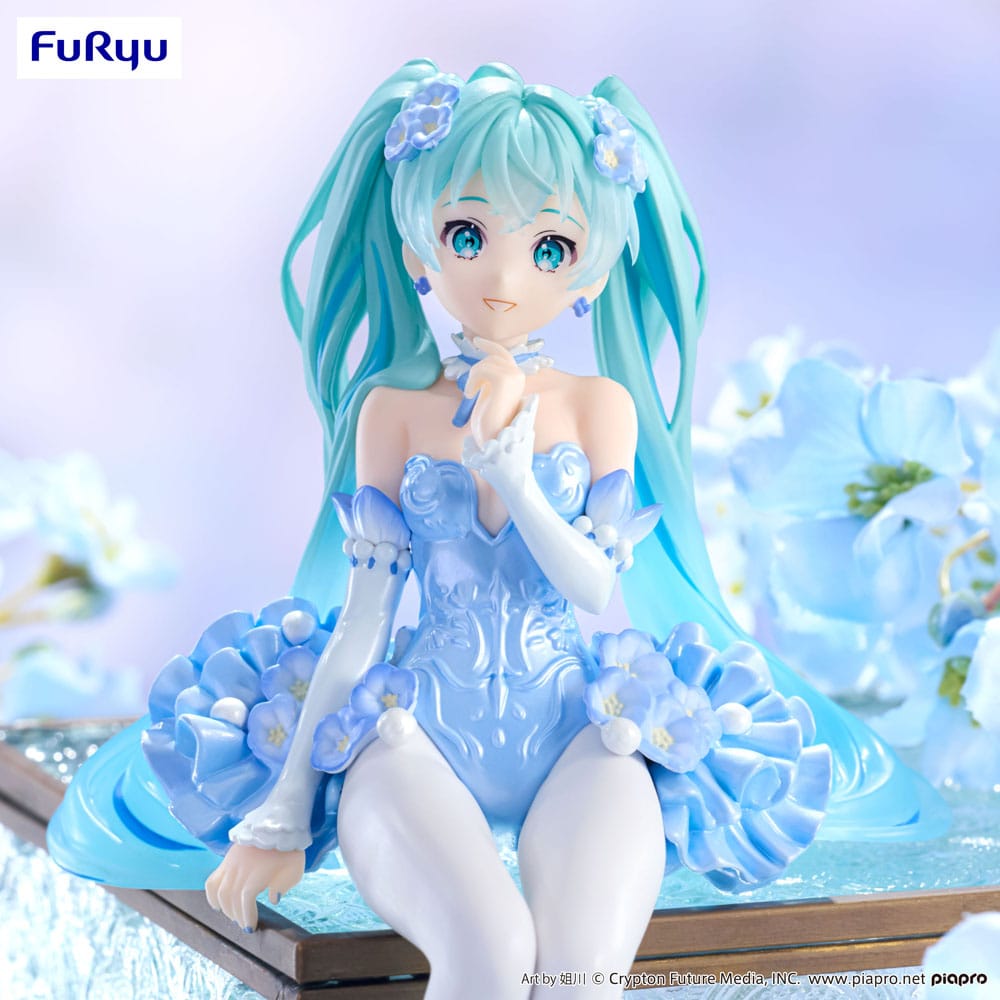 Hatsune Miku Flower Fairy Nemophila Pail Blue 15 cm Statue
