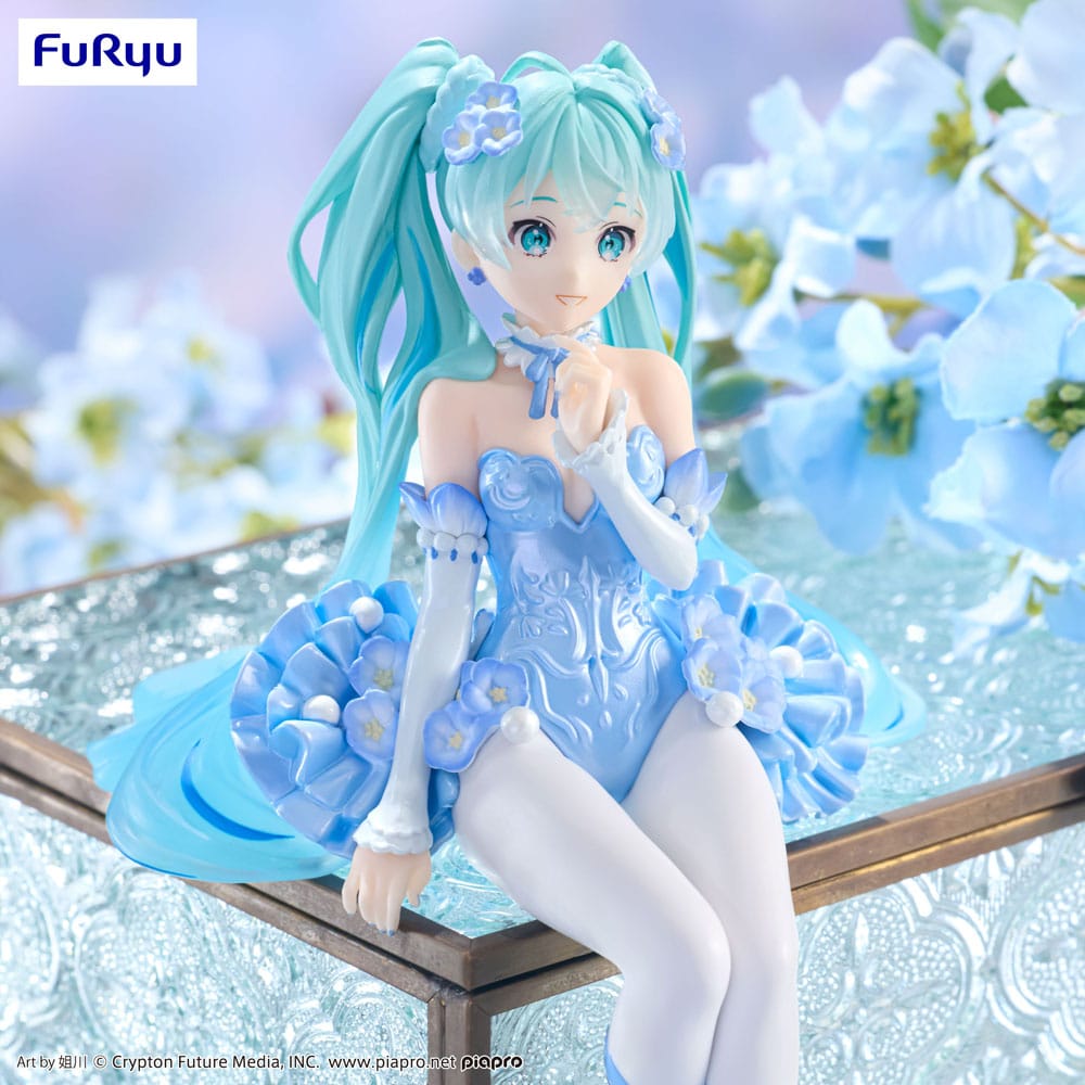 Hatsune Miku Flower Fairy Nemophila Pail Blue 15 cm Statue