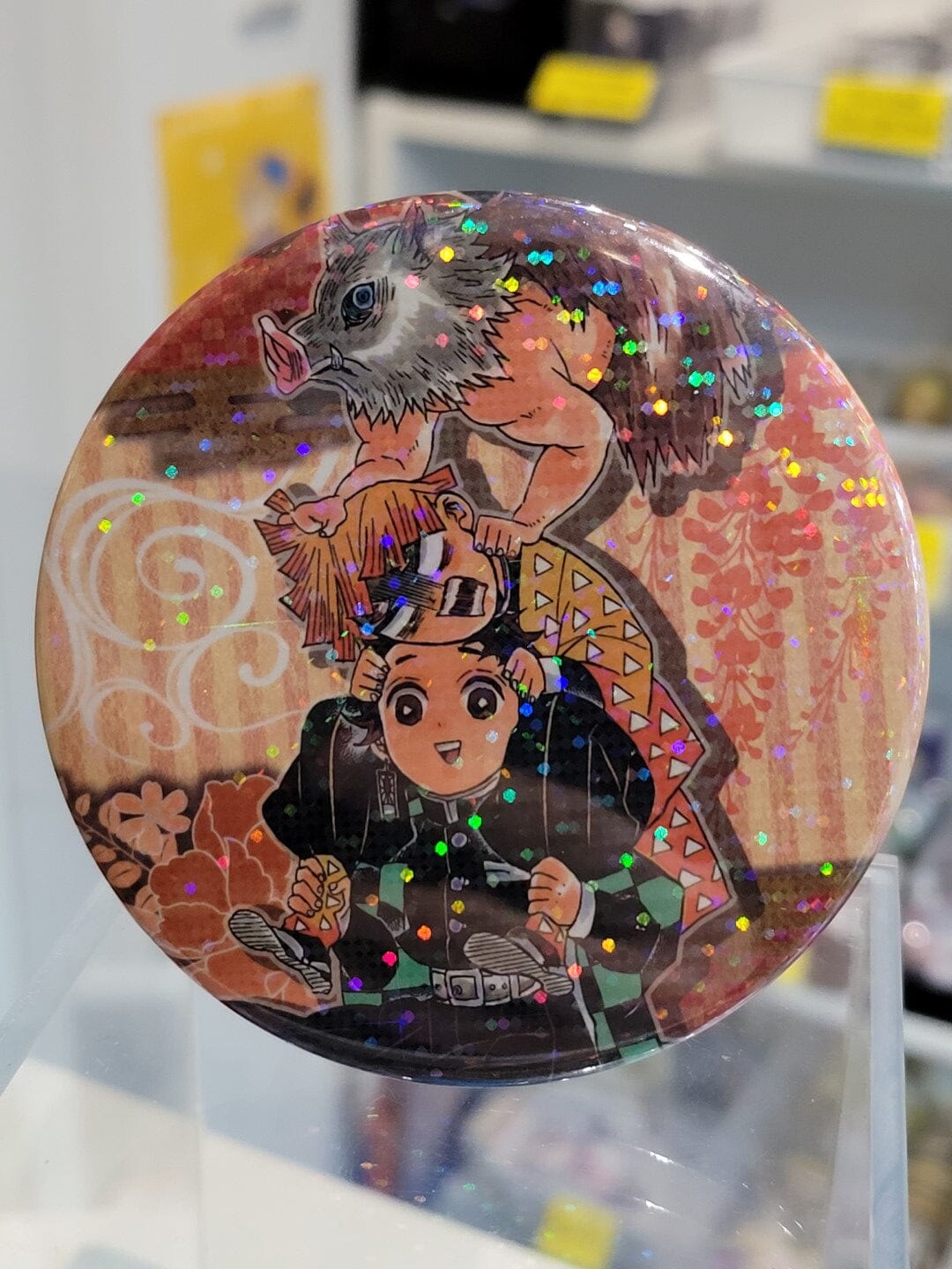 Demon Slayer Tanjiro & Zenitsu & Inosuke Button mit Holo-Effekt Button Nippon4U