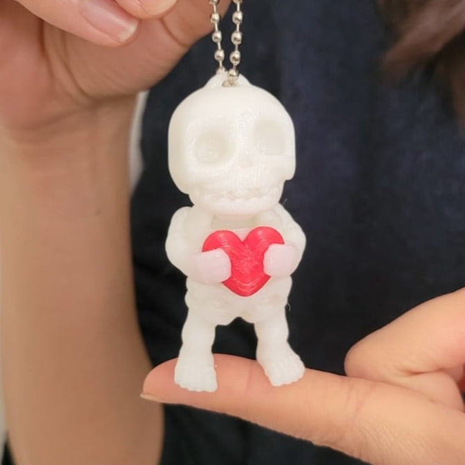 Valentinstag Skelett 3D Druck 6cm Fidget Figur Anhänger