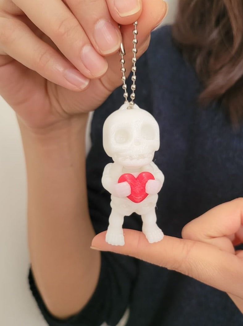 Valentinstag Skelett 3D Druck 6cm Fidget Figur Anhänger