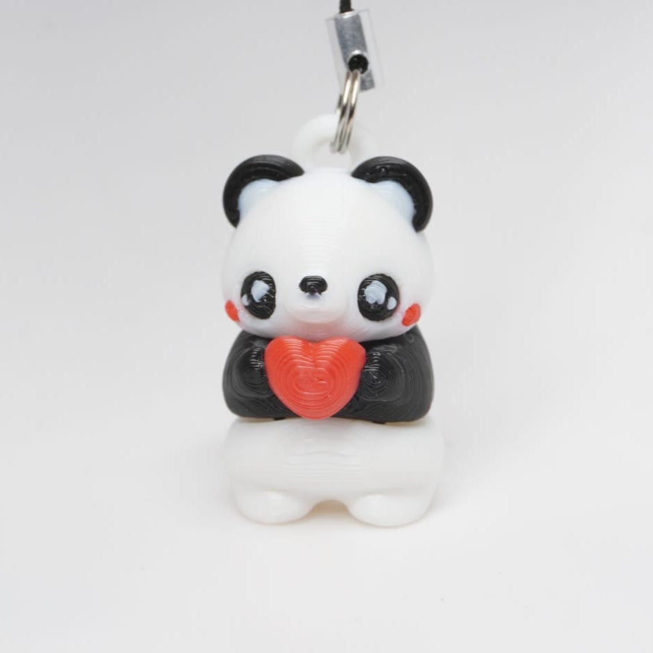 Panda mit Herz 3cm 3D Druck Fidget Figur Anhänger