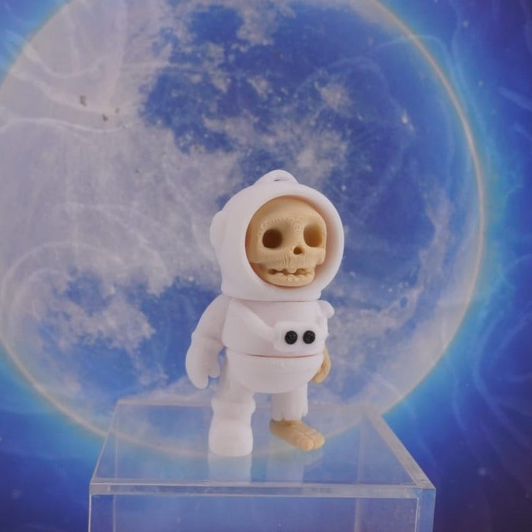 Tiny Astronaut Skeleton 3D Druck Wackel Figur 6cm Anhänger
