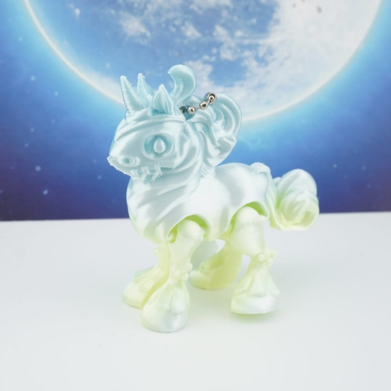 Twisty Unicorn 3D Druck 7,5cm Fidget Figur/Anhänger (Farbauswahl)