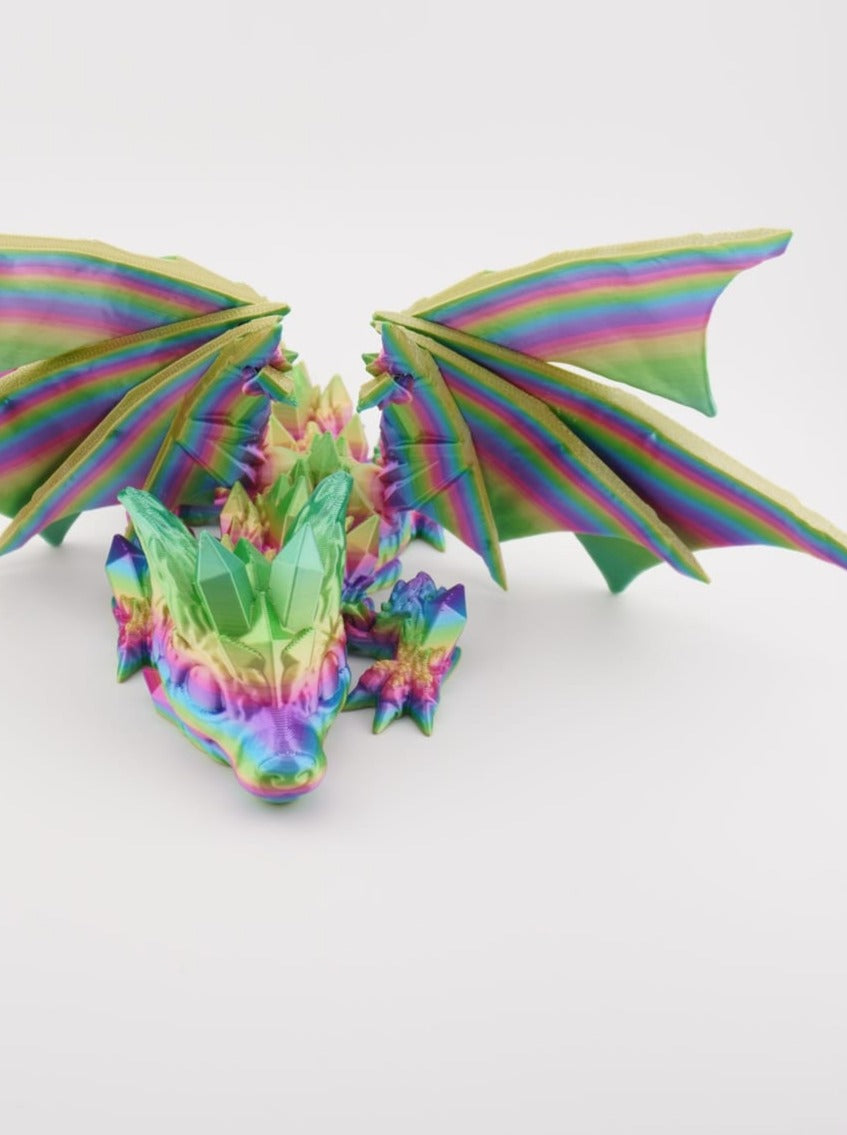 Baby Wolf Dragon mit Flügeln 3D Druck große 27cm Fidget Figur