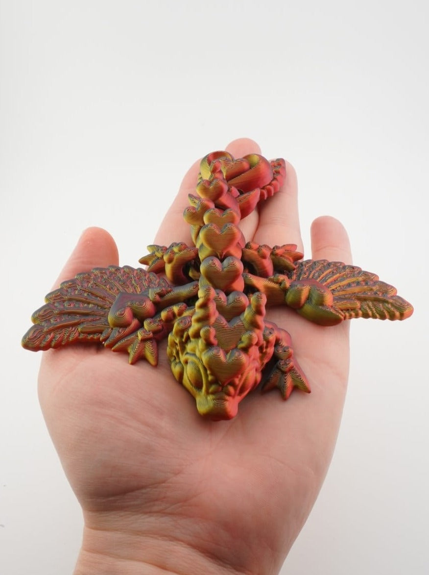Heart Wyvern Dragon 3D Druck Fidget 13,5cm Figur