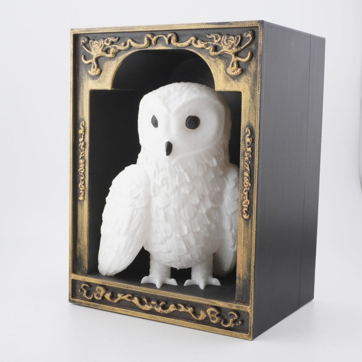 White Owl Book Nook 3D Druck Bücherstütze Deko 16cm Figur