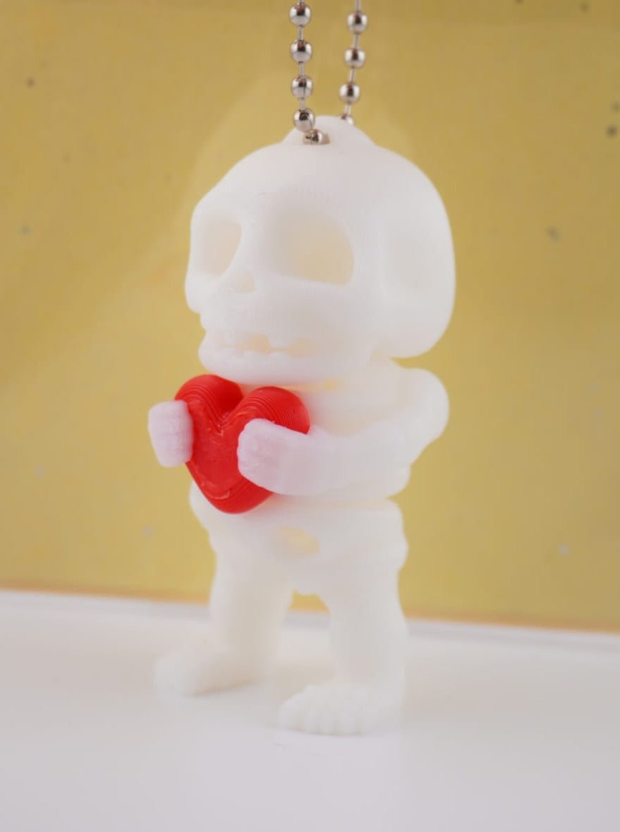 Valentinstag Skeleton 3D Druck 6cm Fidget Figur Anhänger