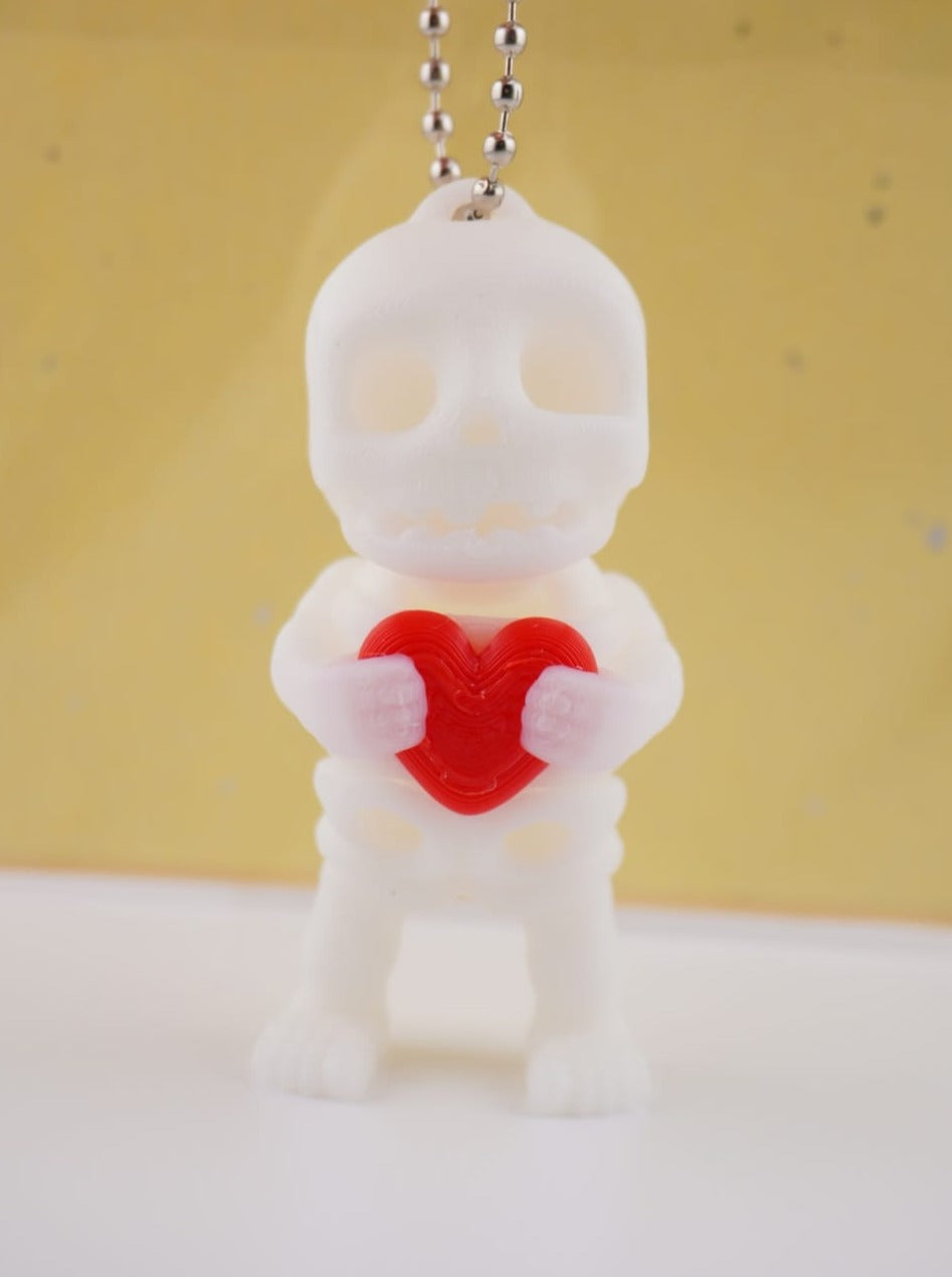 Valentinstag Skelett 3D Druck 6cm Fidget Figur Anhänger