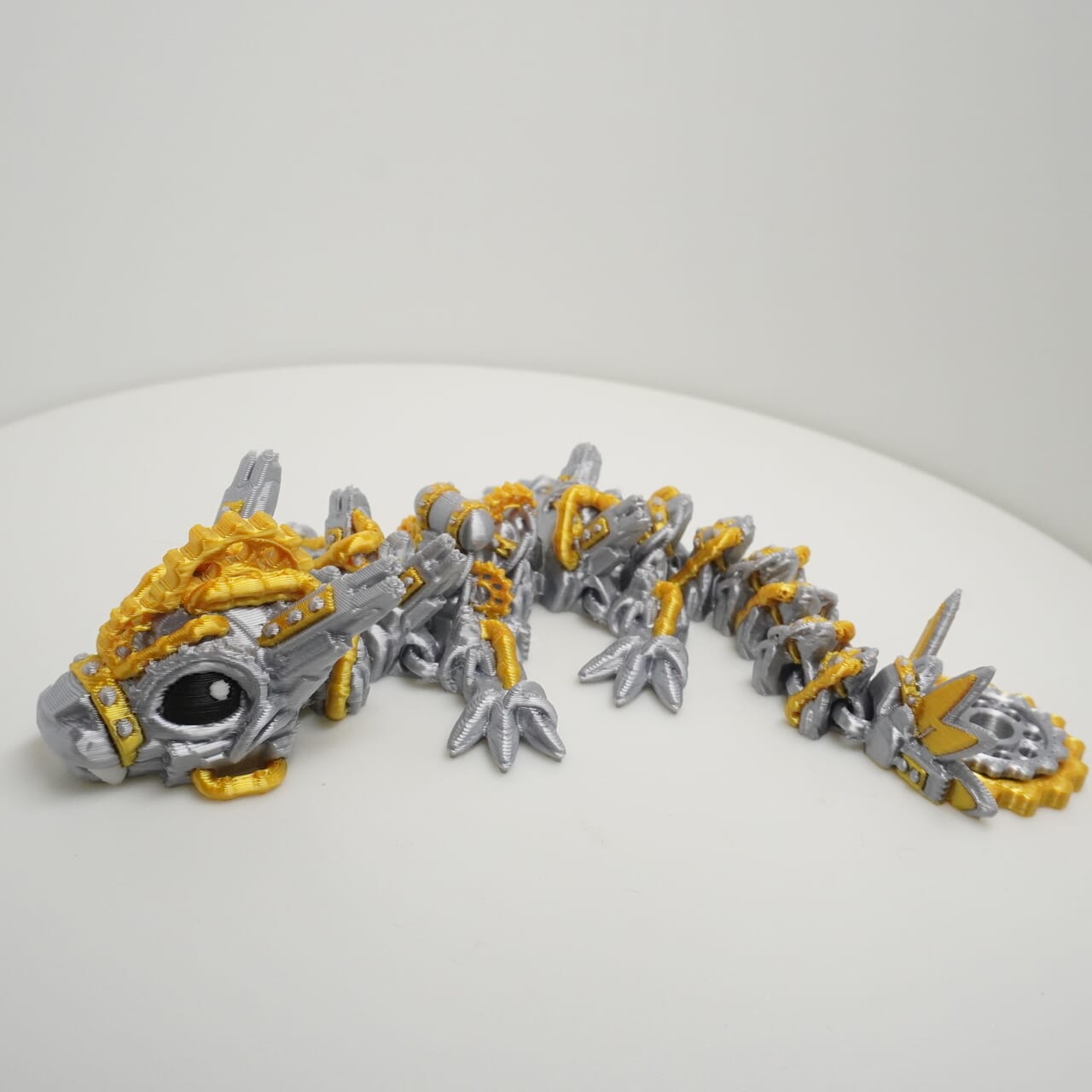 Baby Steampunk Drache 3D Druck 18cm Fidget Figur