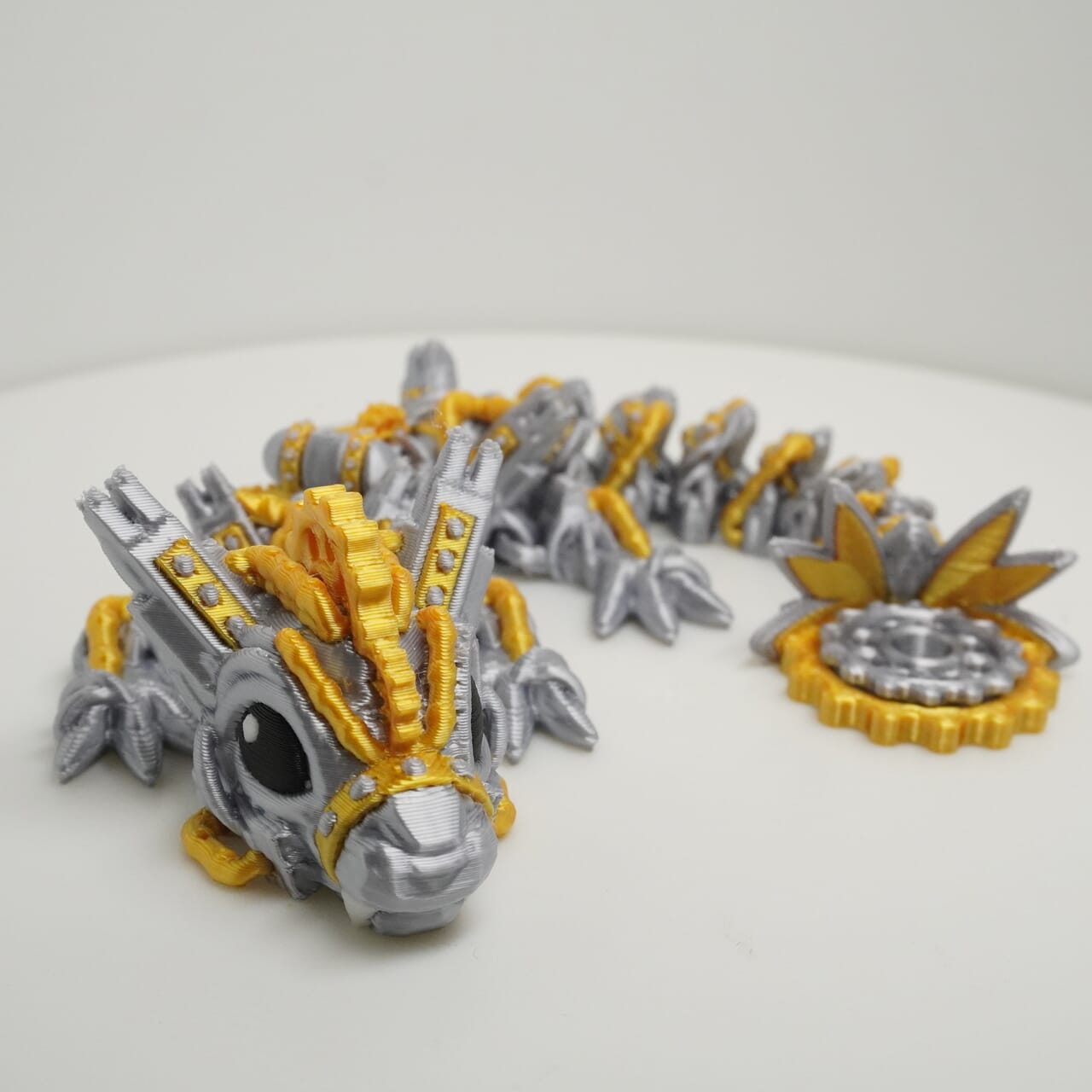 Baby Steampunk Drache 3D Druck 18cm Fidget Figur