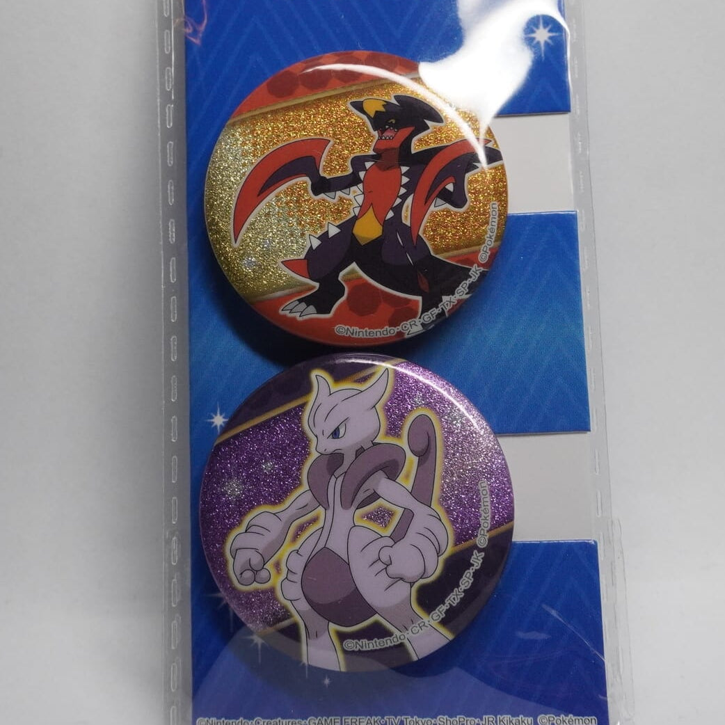 Pokemon Mega Knakrack & Mega Mewtu 4cm Button Set