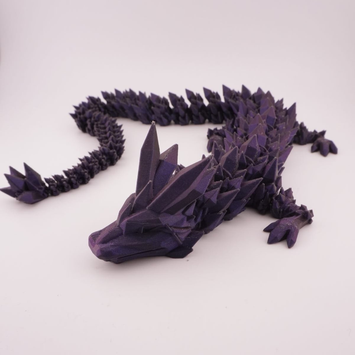 Crystal Dragon 3D Druck 55cm Fidget Figur - Blue Sparkling