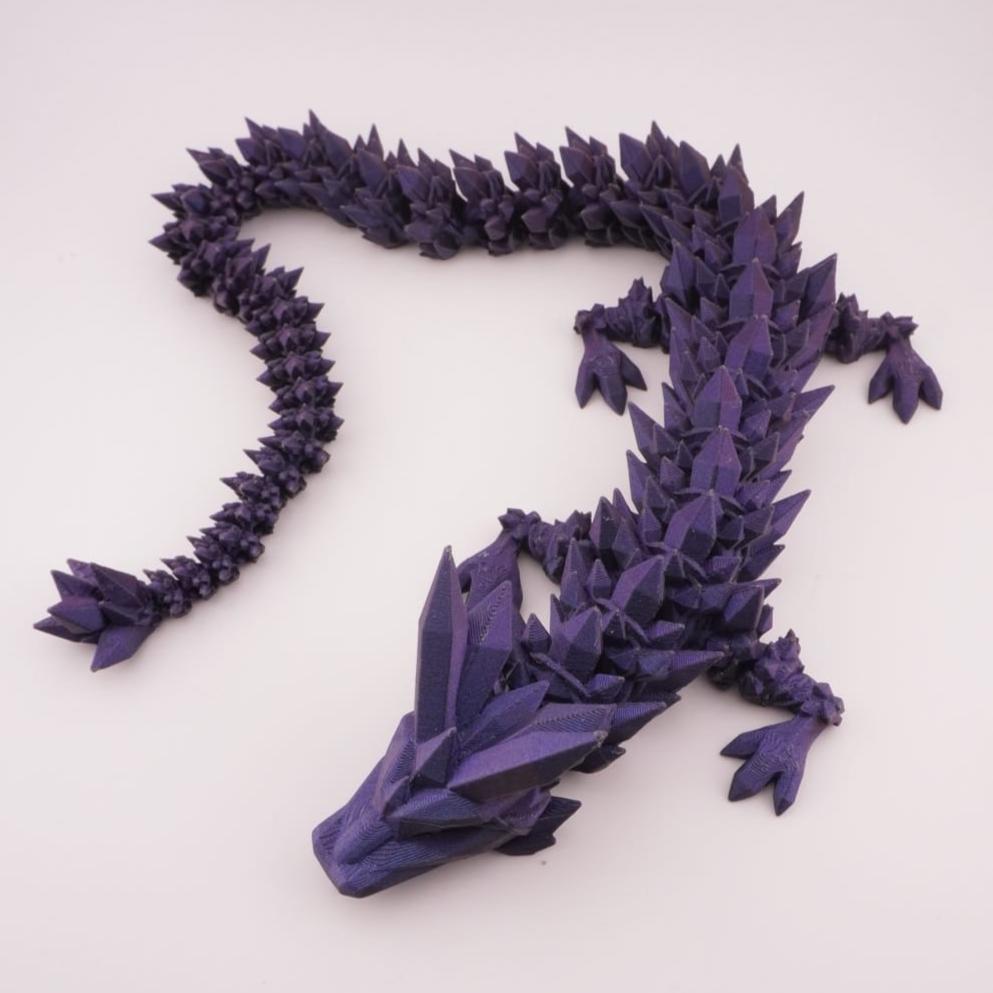 Crystal Dragon 3D Druck 55cm Fidget Figur - Blue Sparkling