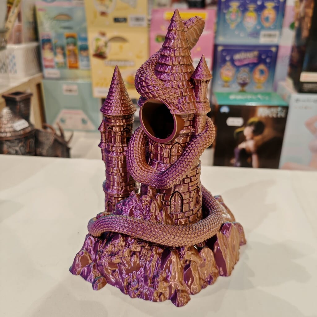 Serpentine Würfelturm 3D Druck Deko - ohne Würfel -