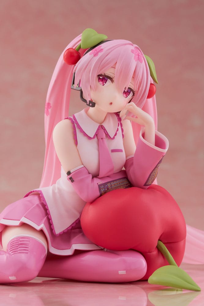 Hatsune Miku Sakura Miku Cherry Cushion Ver. Desktop Cute 13 cm Statue