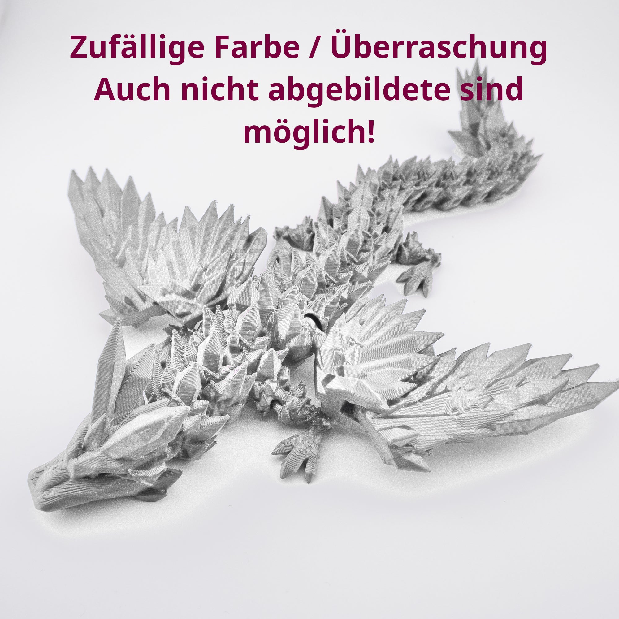 Crystal Wing Dragon 3D Druck 27cm Fidget Figur (Farbauswahl)