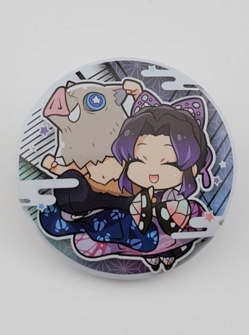 Demon Slayer Inosuke & Shinobu Button