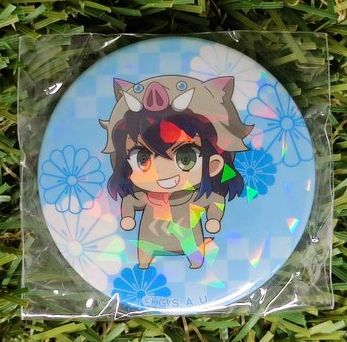 Demon Slayer Inosuke Button mit Holo-Effekt Nippon4U