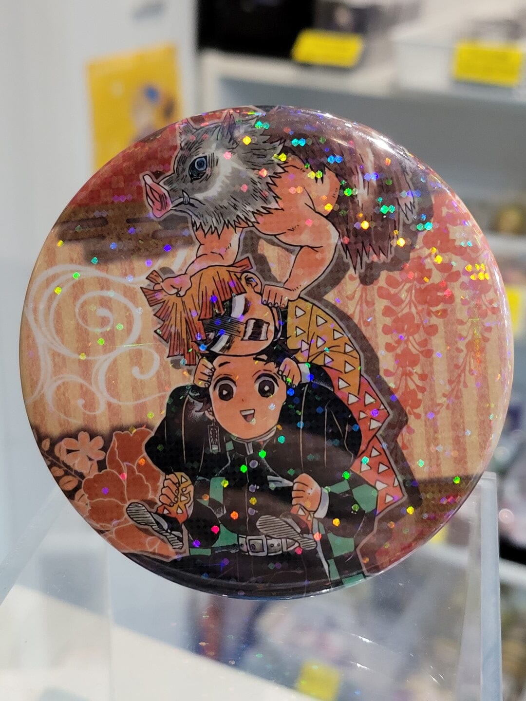 Demon Slayer Tanjiro & Zenitsu & Inosuke Button mit Holo-Effekt Button Nippon4U 